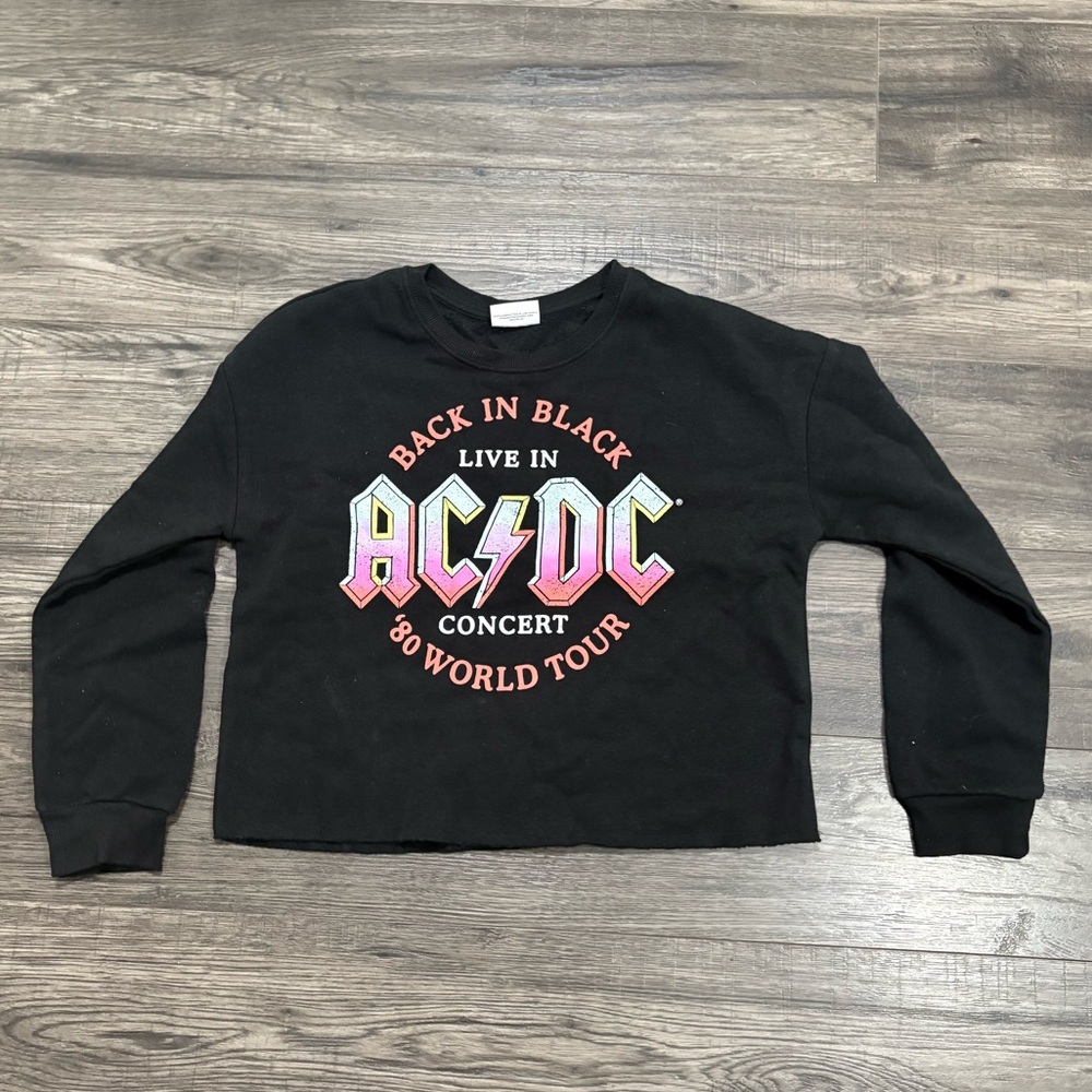 🧡 2/$15 🧡 AC/DC Kids Black and Pink World Tour Sweatshirt